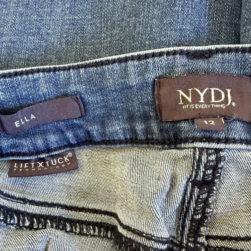 NYDJ Womens 12 Blue Medium Wash Ella Denim Jean Shorts Summer - Picture 4 of 8